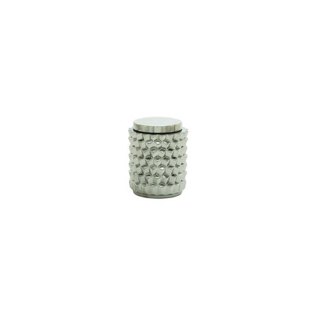 Jarrón de Ceramica Plateado 17.8 x 23 cms Grande