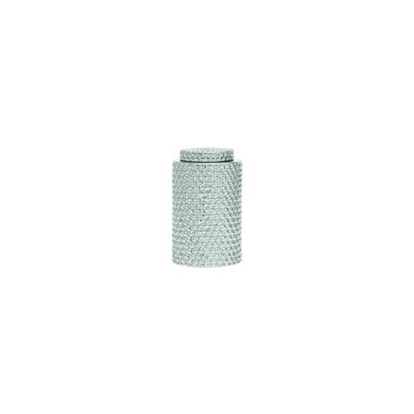 Jarrón de Ceramica Plateado c/Tapa 33 cm x 20.3 cm Grande