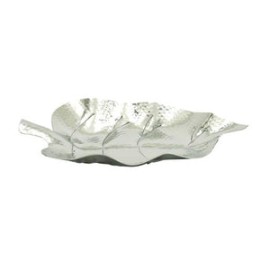 Bandeja Plateada de Aluminio en forma de Hoja 40.6 cm