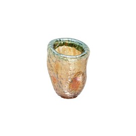 Jarron de Vidrio Soplado Verde, Amarillo y Naranja 17.8 X 23 cms Chico