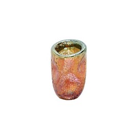 Jarron de Vidrio Soplado Verde, Amarillo y Naranja 20.3 X 30 cms Grande