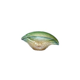 Bol de Vidrio soplado Verde con Amarillo 38.1 X 17.8 cms