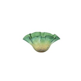 Bol de Vidrio Soplado Verde con Amarillo tipo Servilleta 48.3 X25.4 cms