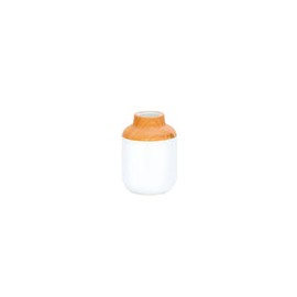 Jarrón de Cerámica Blanco con Madera Chico 17.78 cm x 25.4 cm