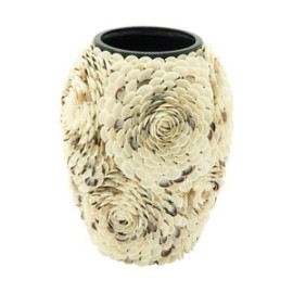 Jarron de Ceramica con Conchas 30 X 33 cms Mediano