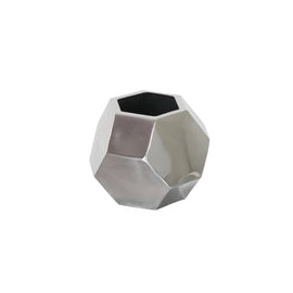 Jarrón de Acero Inoxidable con Cuadros Grande 22.86 cm x 17.78 cm