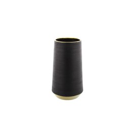 Jarrón de Cerámica Negro con Oro Grande 15.24 cm x 28 cm