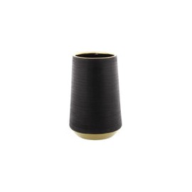 Jarrón de Cerámica Negro con Oro Mediano 12.7 cm x 20.32 cm